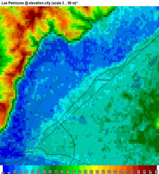 Les Peintures elevation map