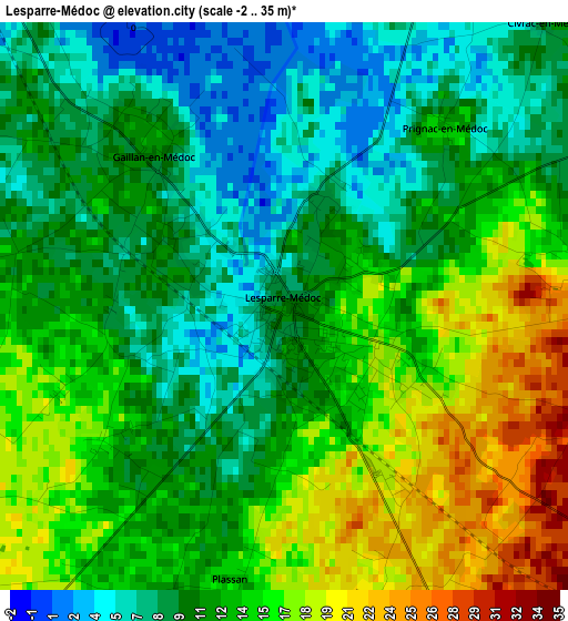 Lesparre-Médoc elevation map