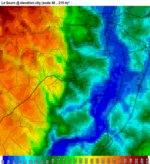 Le Sourn elevation map