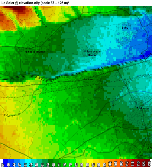 Le Soler elevation map