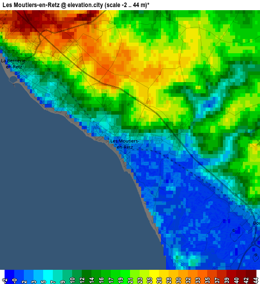 Les Moutiers-en-Retz elevation map