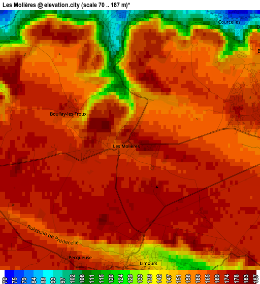 Les Molières elevation map