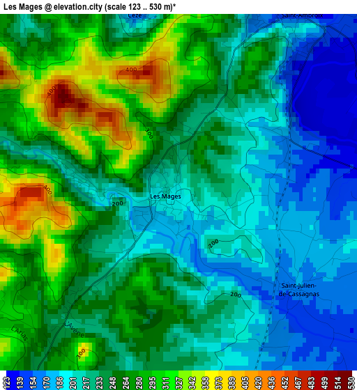 Les Mages elevation map