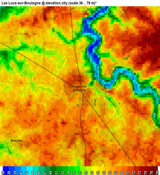 Les Lucs-sur-Boulogne elevation map