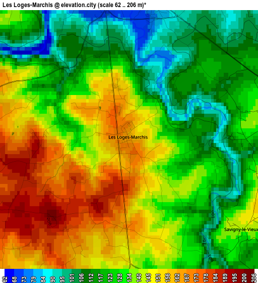 Les Loges-Marchis elevation map