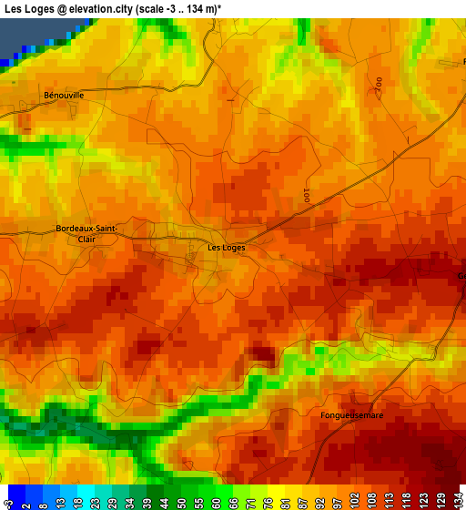 Les Loges elevation map