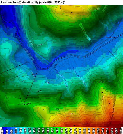 Les Houches elevation map