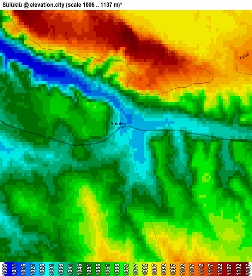 Sülüklü elevation map