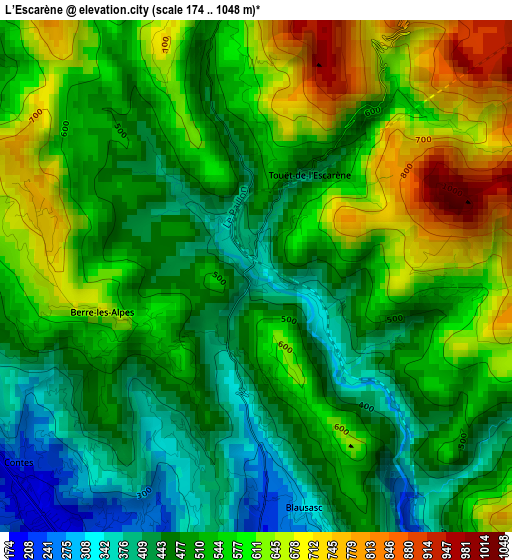 L’Escarène elevation map