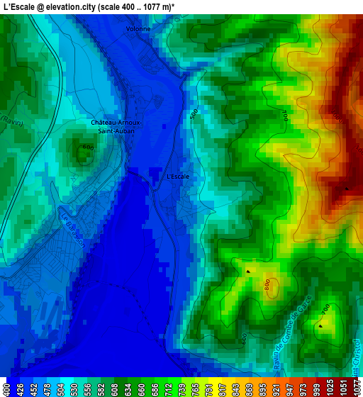 L’Escale elevation map