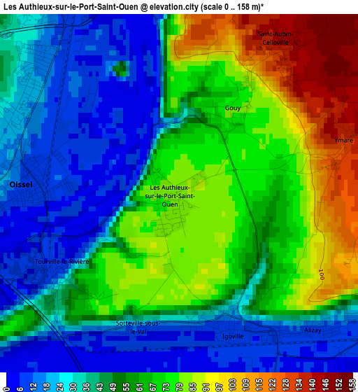 Les Authieux-sur-le-Port-Saint-Ouen elevation map