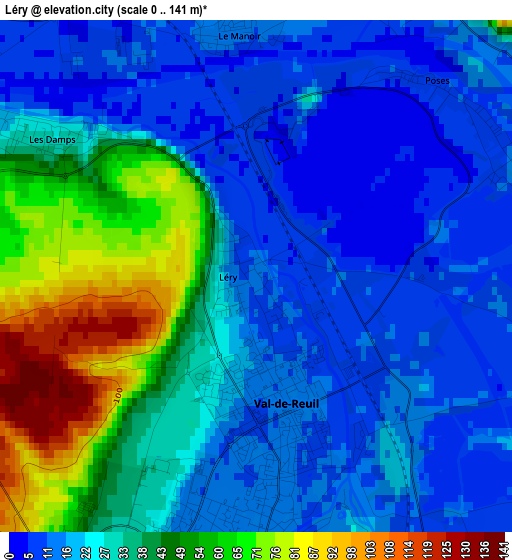 Léry elevation map