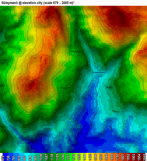 Süleymanlı elevation map