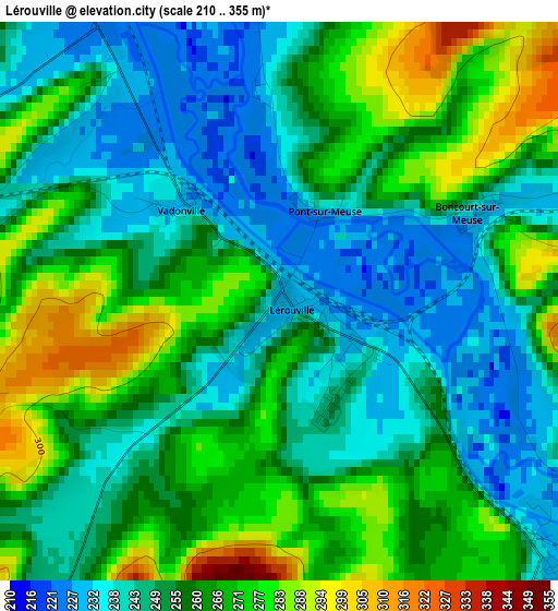 Lérouville elevation map