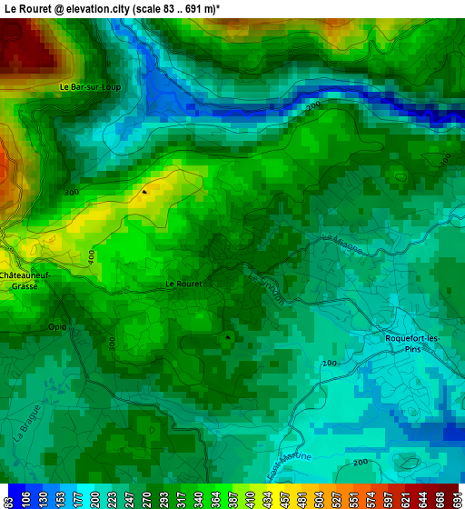 Le Rouret elevation map