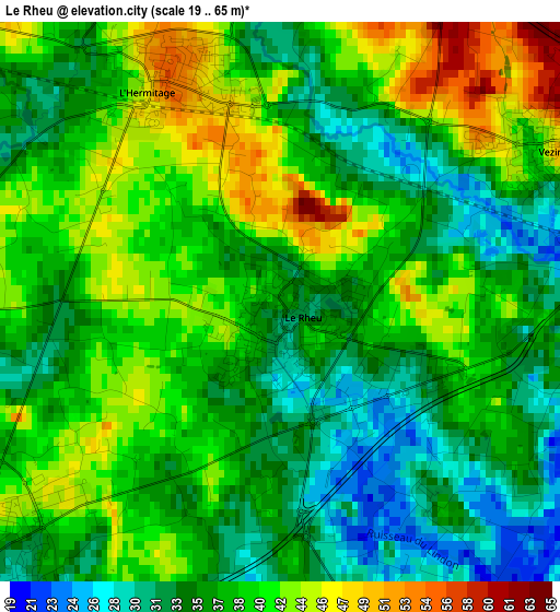 Le Rheu elevation map