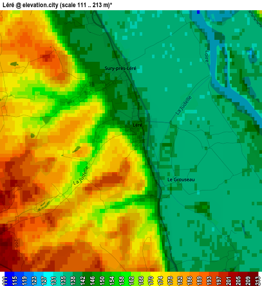 Léré elevation map