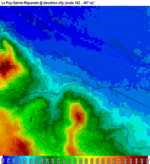 Le Puy-Sainte-Réparade elevation map