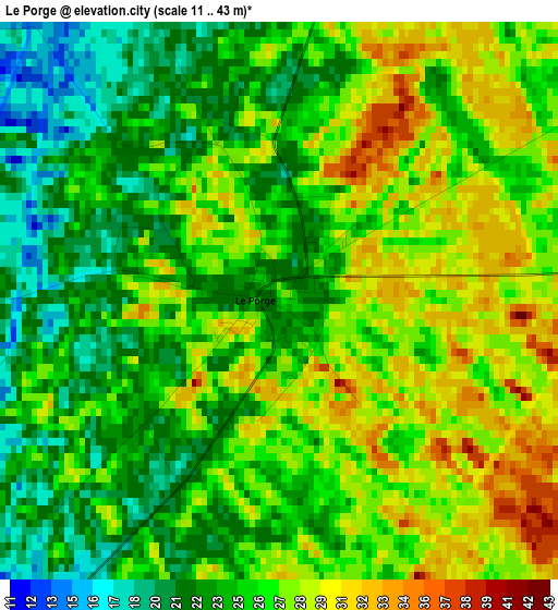 Le Porge elevation map