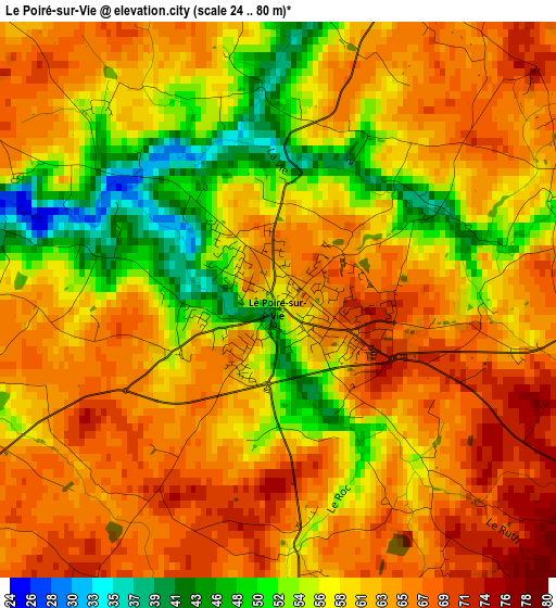 Le Poiré-sur-Vie elevation map