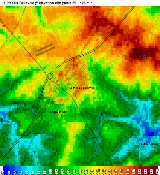 Le Plessis-Belleville elevation map