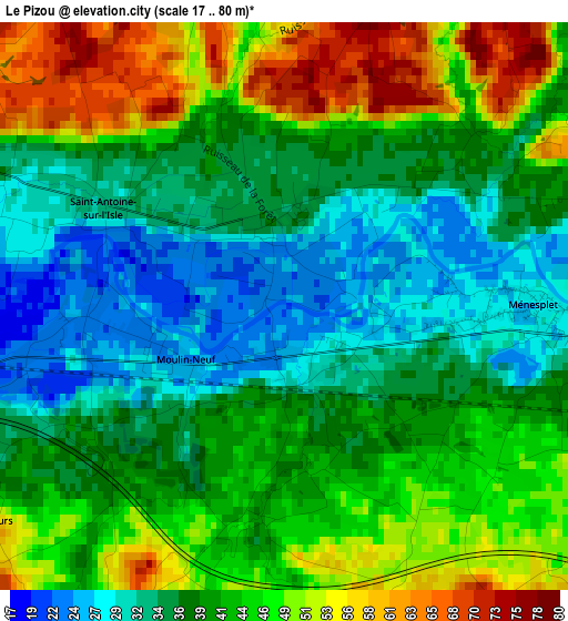 Le Pizou elevation map