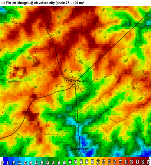 Le Pin-en-Mauges elevation map
