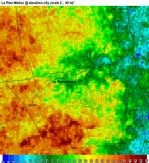 Le Pian-Médoc elevation map