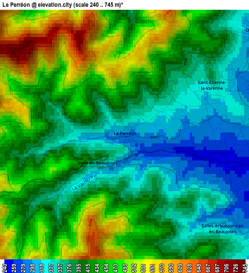 Le Perréon elevation map