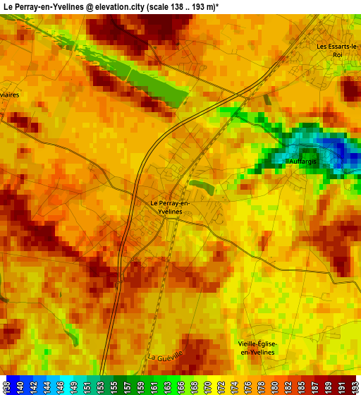 Le Perray-en-Yvelines elevation map