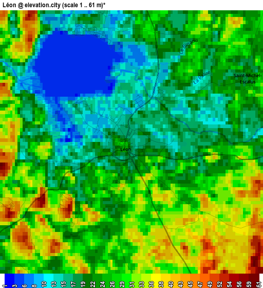 Léon elevation map