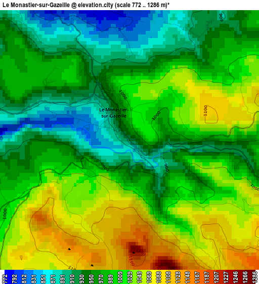 Le Monastier-sur-Gazeille elevation map