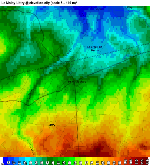 Le Molay-Littry elevation map