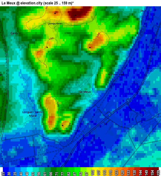 Le Meux elevation map