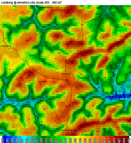 Lemberg elevation map