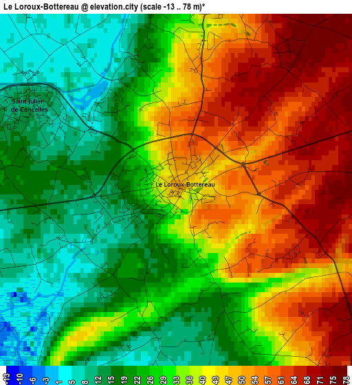 Le Loroux-Bottereau elevation map
