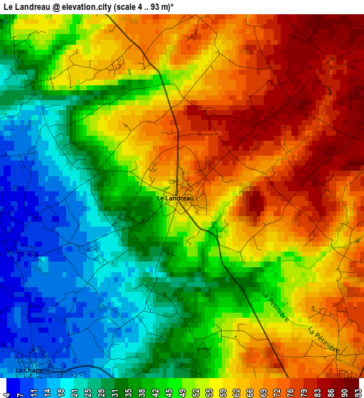 Le Landreau elevation map