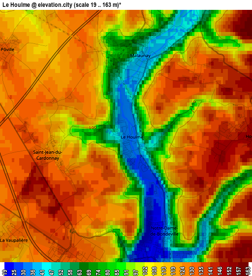 Le Houlme elevation map