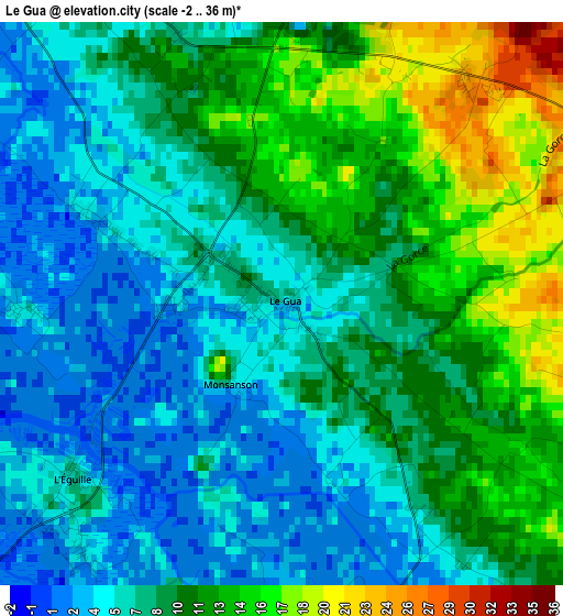 Le Gua elevation map