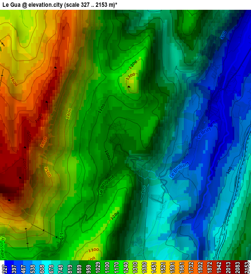 Le Gua elevation map