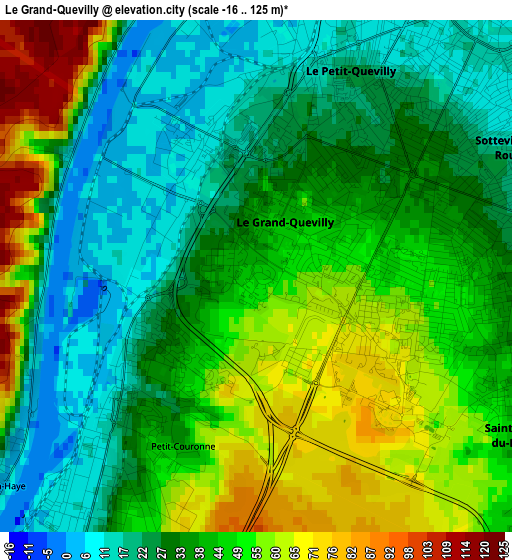 Le Grand-Quevilly elevation map