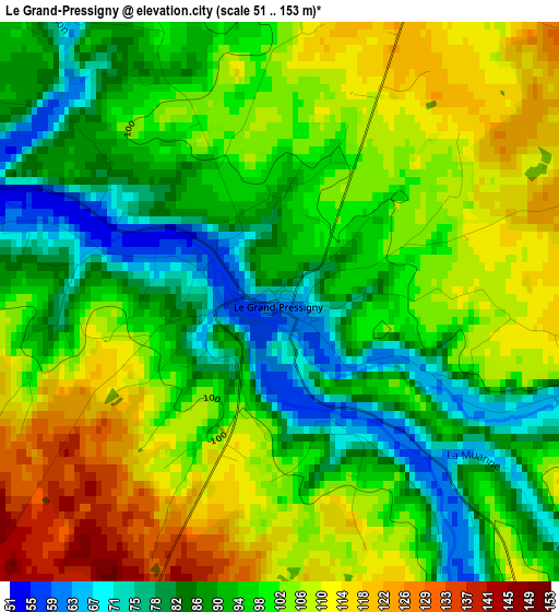 Le Grand-Pressigny elevation map