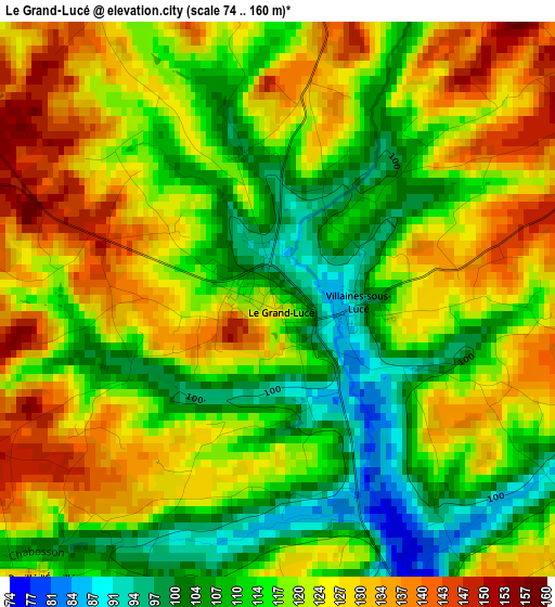 Le Grand-Lucé elevation map