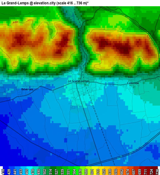 Le Grand-Lemps elevation map