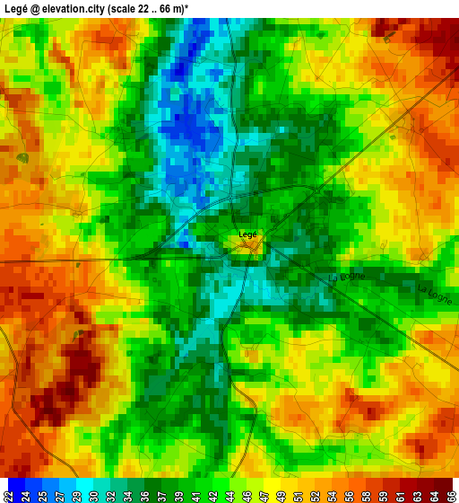 Legé elevation map