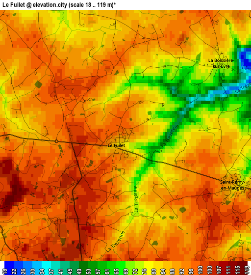 Le Fuilet elevation map