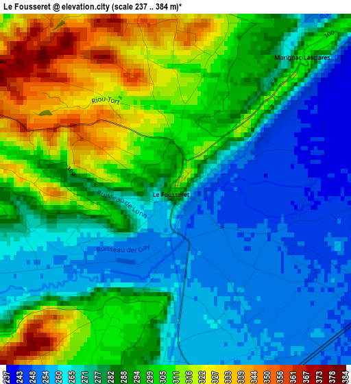 Le Fousseret elevation map