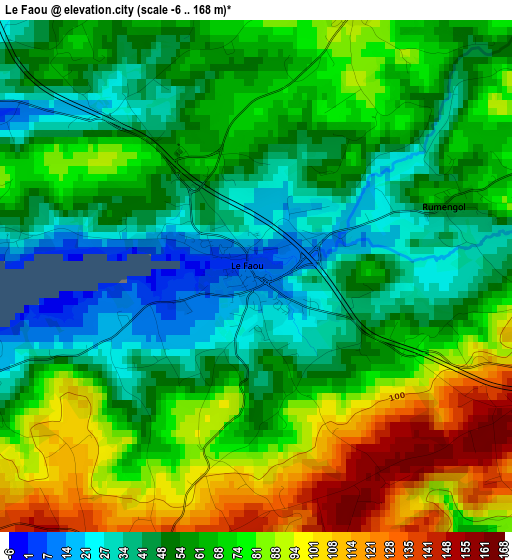 Le Faou elevation map