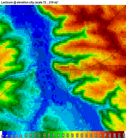 Lectoure elevation map