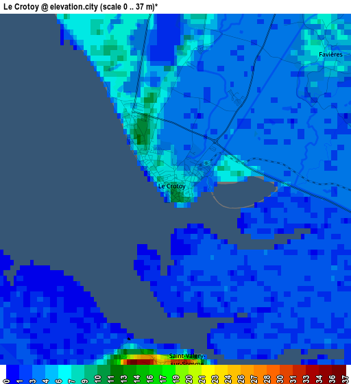 Le Crotoy elevation map